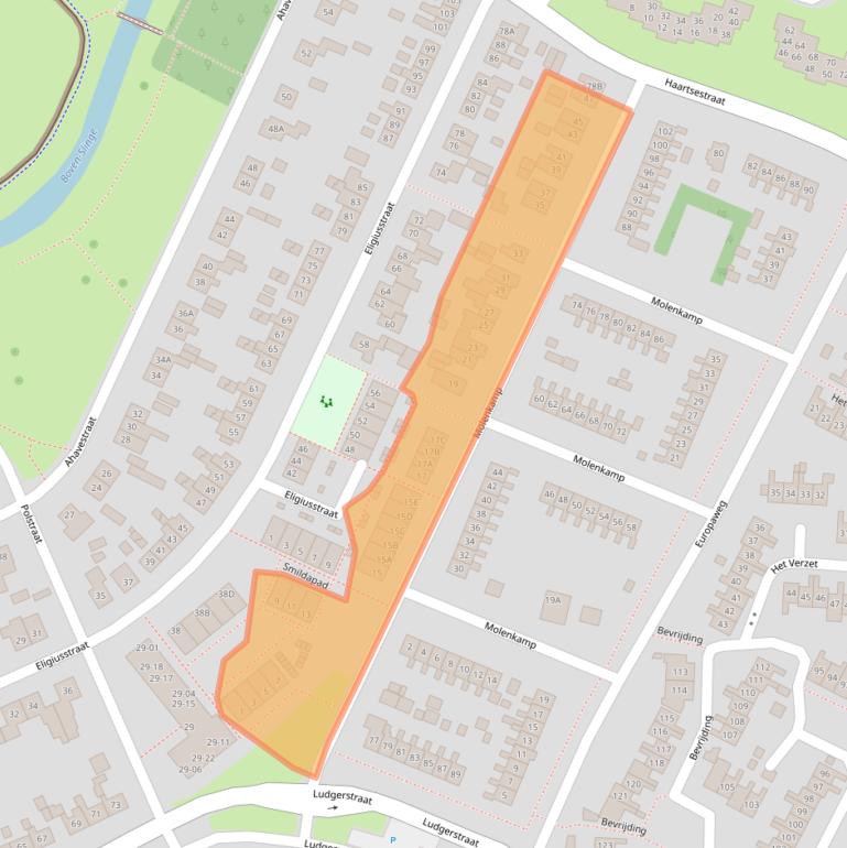 Kaart van postcodegebied 7121WD.