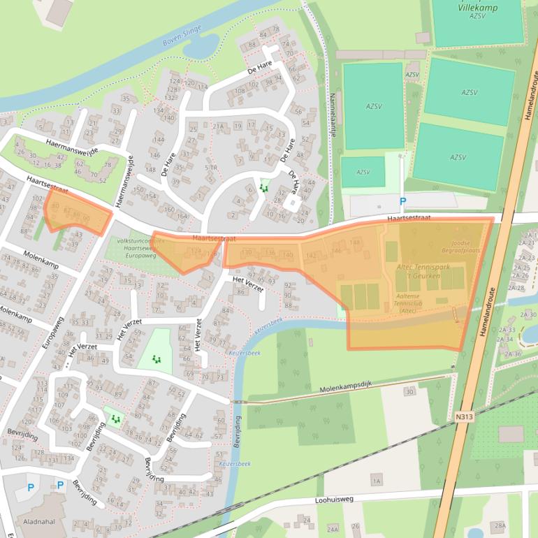 Kaart van postcodegebied 7121WK.