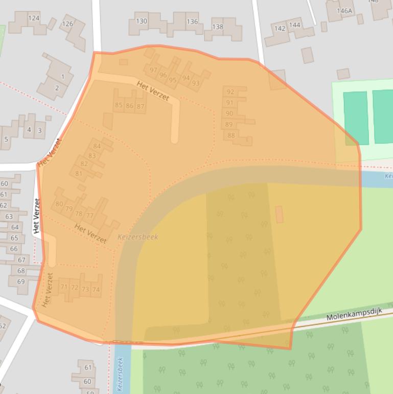 Kaart van postcodegebied 7121XD.