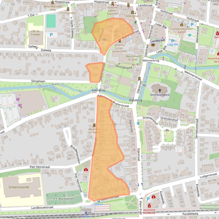 Kaart van postcodegebied 7122AS.