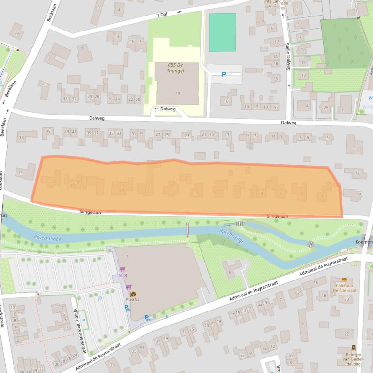 Kaart van postcodegebied 7122AV.