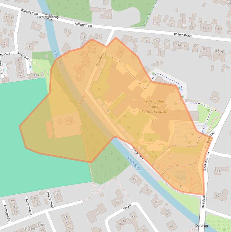 Kaart van postcodegebied 7122AW.
