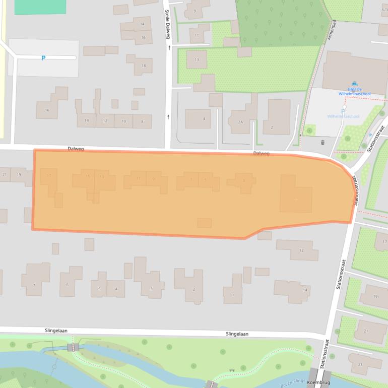 Kaart van postcodegebied 7122BA.