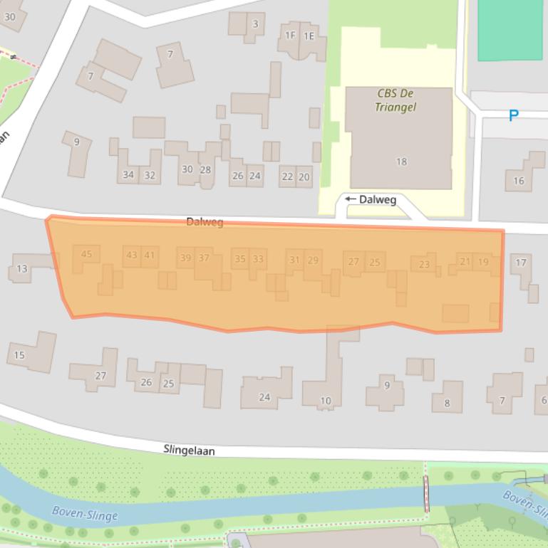 Kaart van postcodegebied 7122BB.