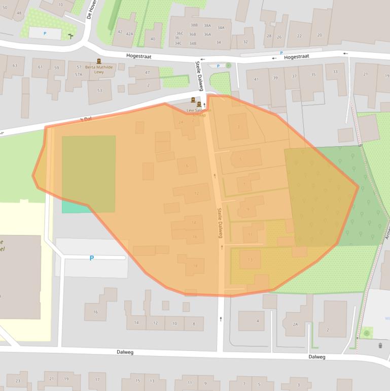 Kaart van postcodegebied 7122BD.