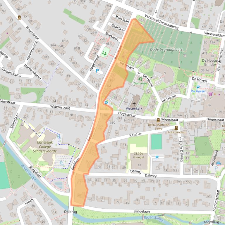 Kaart van postcodegebied 7122BG.