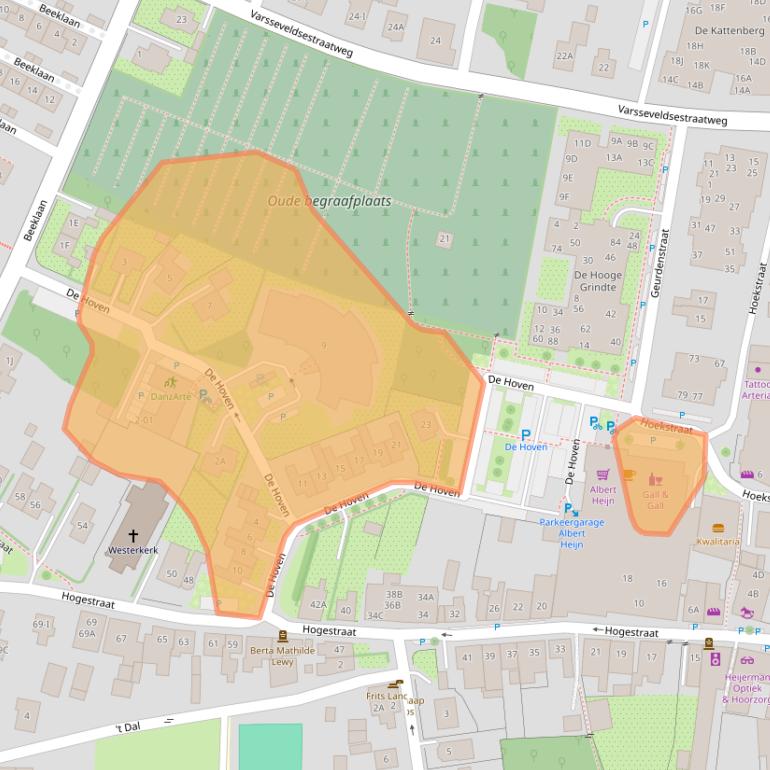 Kaart van postcodegebied 7122BJ.