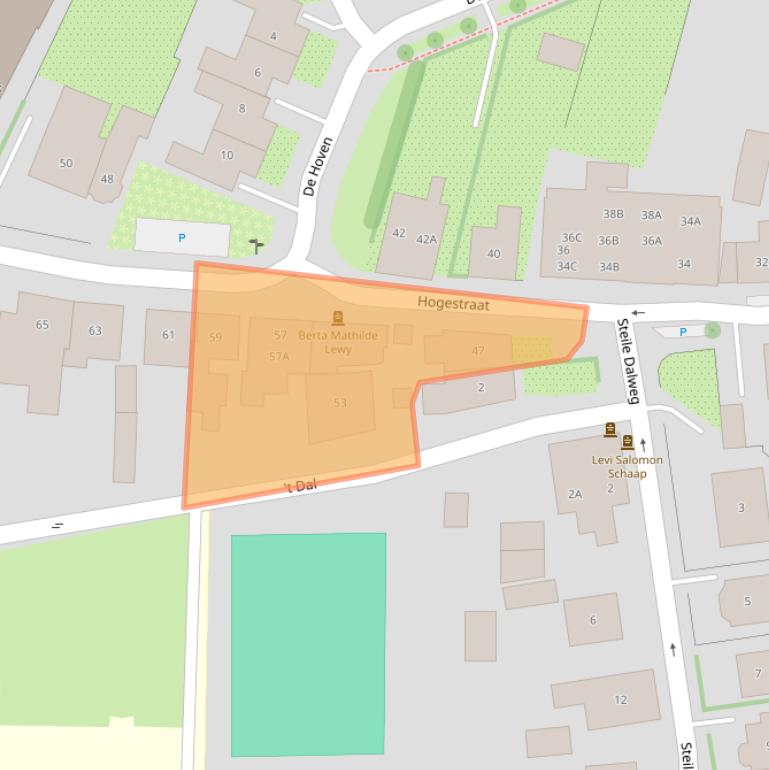 Kaart van postcodegebied 7122BP.