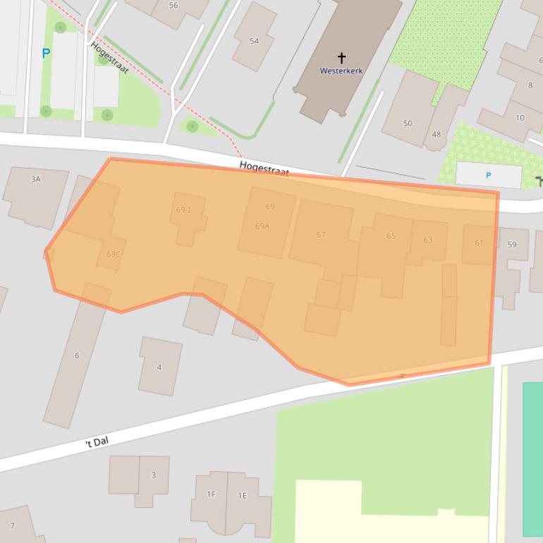 Kaart van postcodegebied 7122BR.