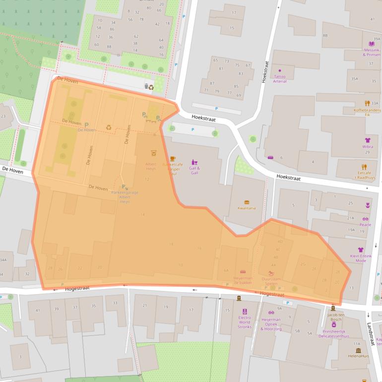 Kaart van postcodegebied 7122BV.