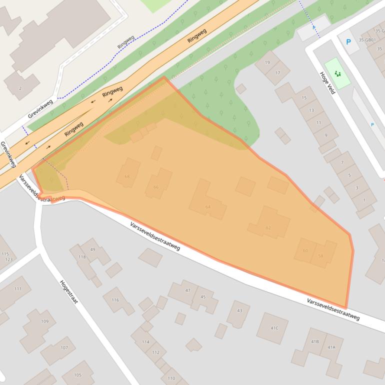 Kaart van postcodegebied 7122CE.