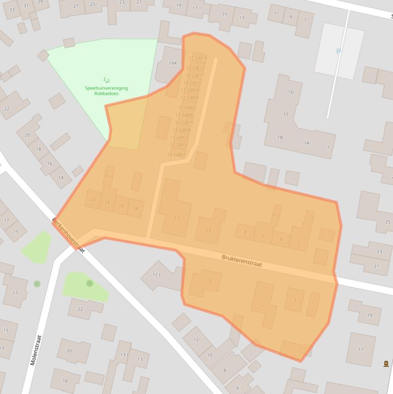 Kaart van postcodegebied 7122CJ.