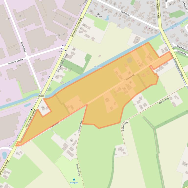 Kaart van postcodegebied 7122JA.