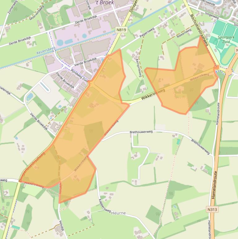 Kaart van postcodegebied 7122JE.