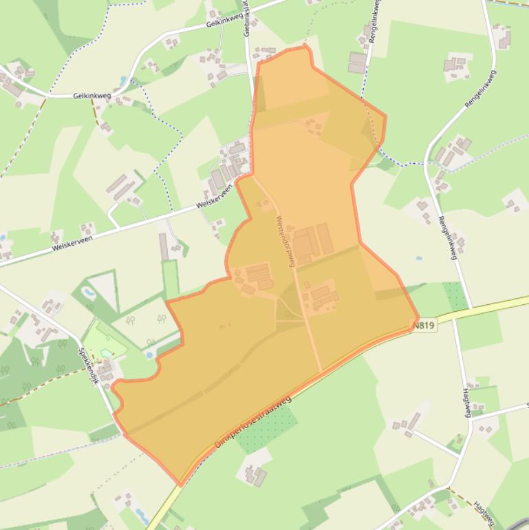 Kaart van postcodegebied 7122JT.