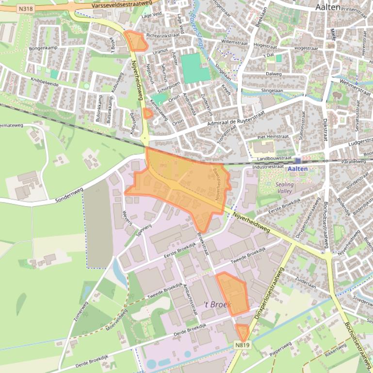 Kaart van postcodegebied 7122LC.