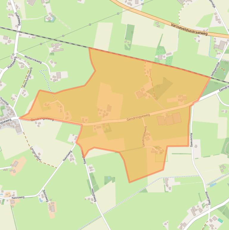 Kaart van postcodegebied 7122MJ.