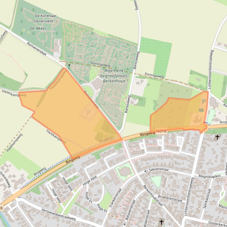 Kaart van postcodegebied 7122NA.
