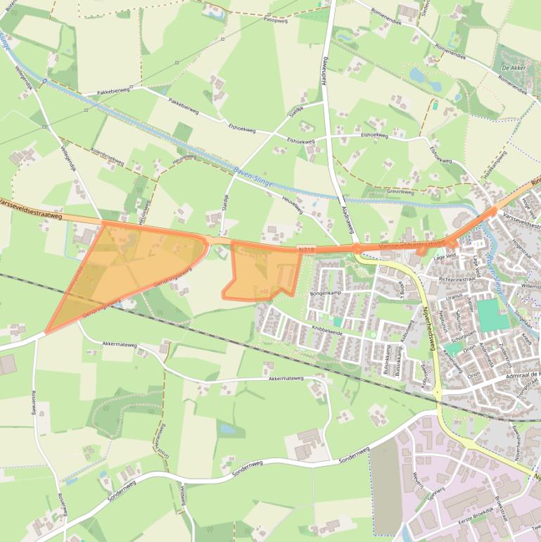 Kaart van postcodegebied 7122NL.