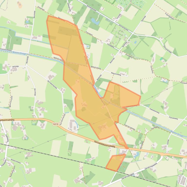 Kaart van postcodegebied 7122NN.
