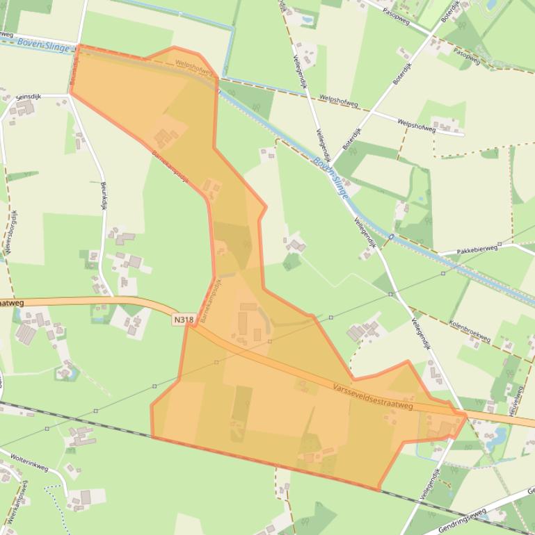 Kaart van postcodegebied 7122NR.