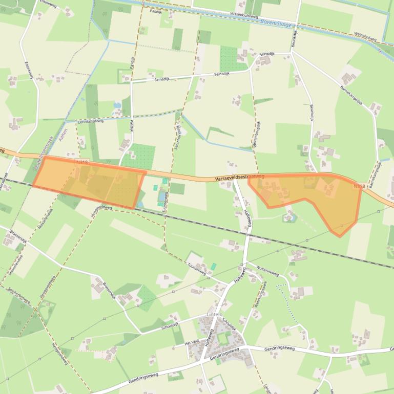 Kaart van postcodegebied 7122NS.