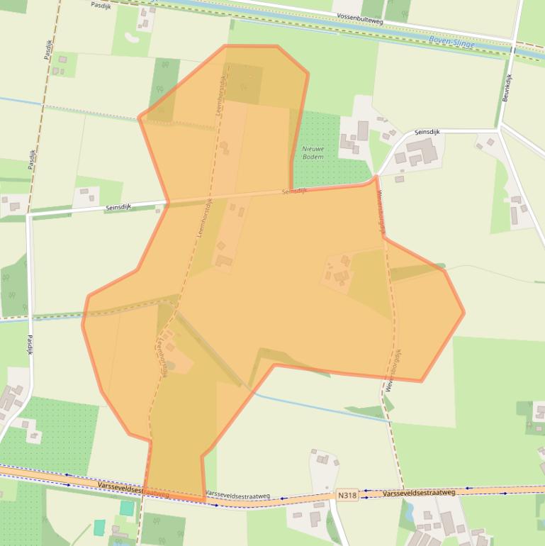 Kaart van postcodegebied 7122NV.