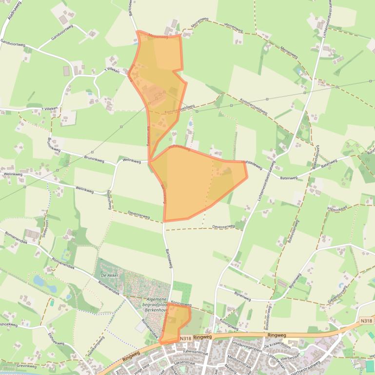 Kaart van postcodegebied 7122PT.