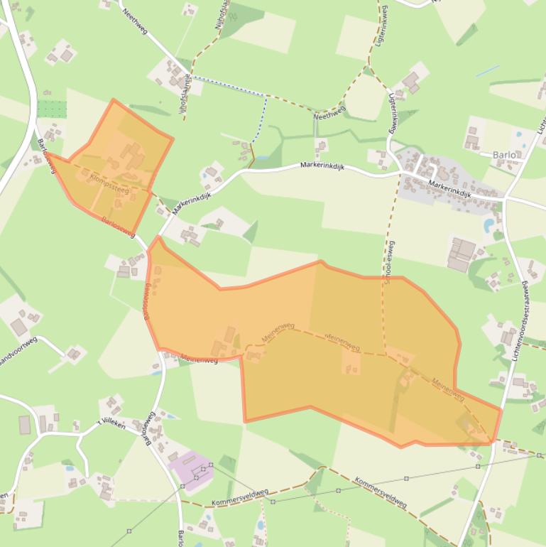 Kaart van postcodegebied 7122PV.