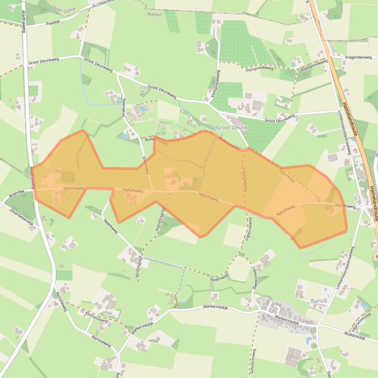 Kaart van postcodegebied 7122PZ.