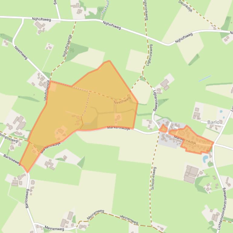 Kaart van postcodegebied 7122RK.