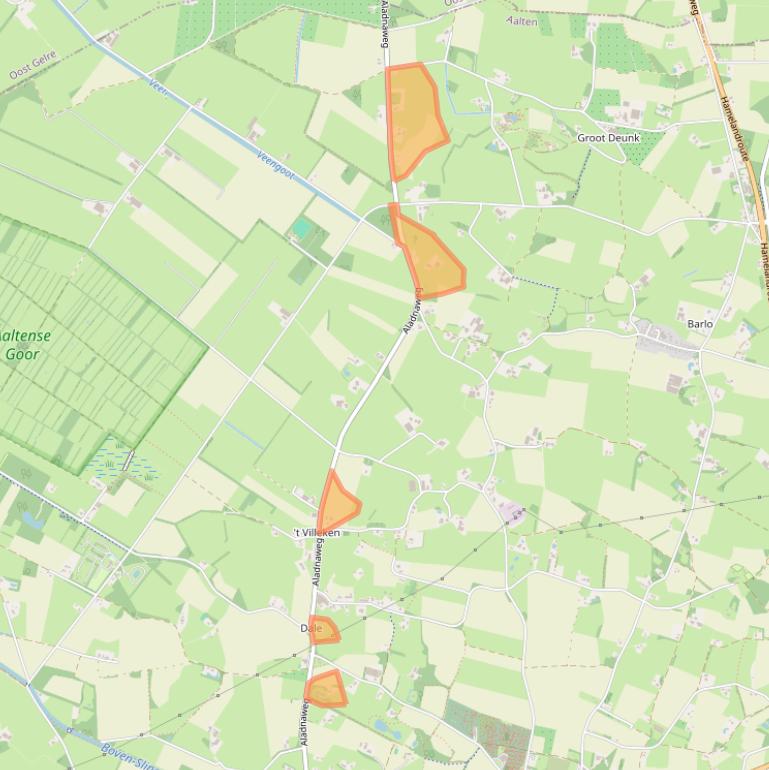 Kaart van postcodegebied 7122RR.