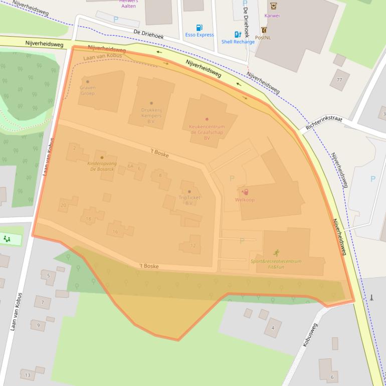 Kaart van postcodegebied 7122TH.