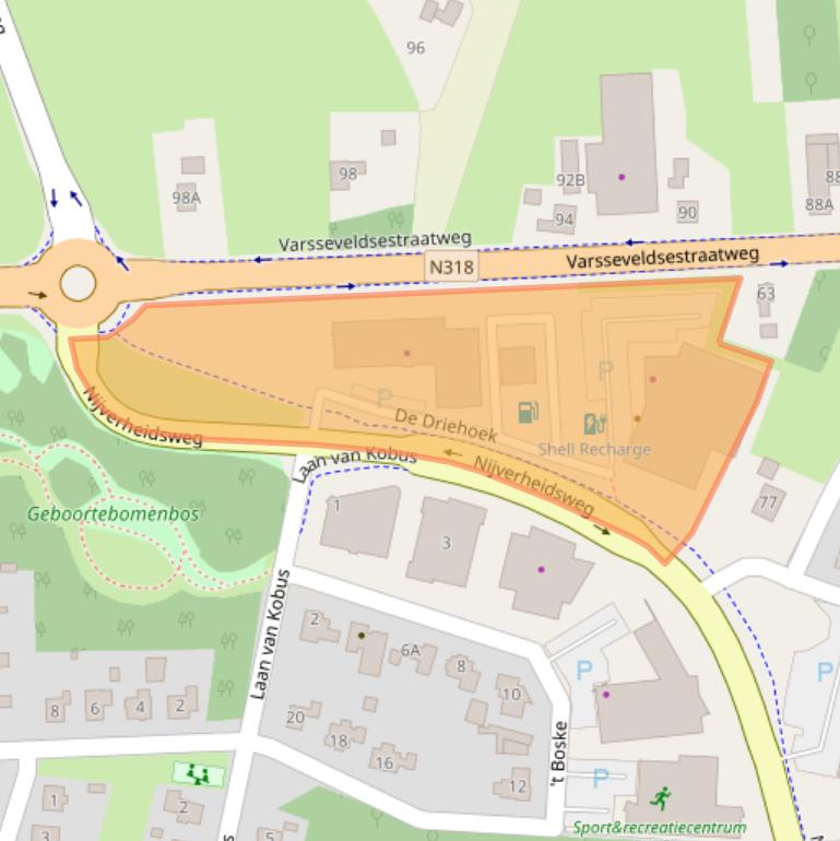 Kaart van postcodegebied 7122TL.