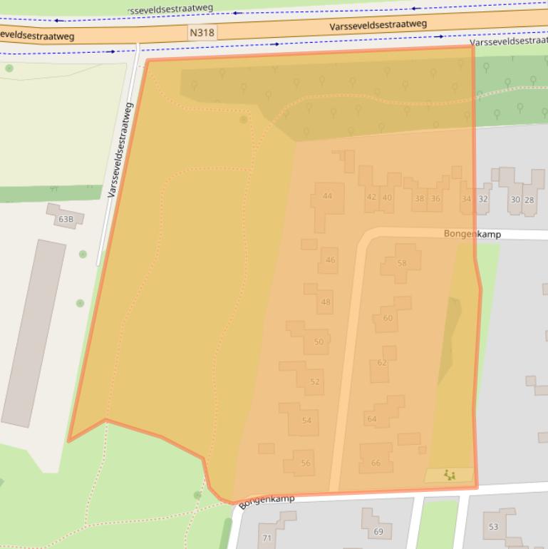 Kaart van postcodegebied 7122TZ.