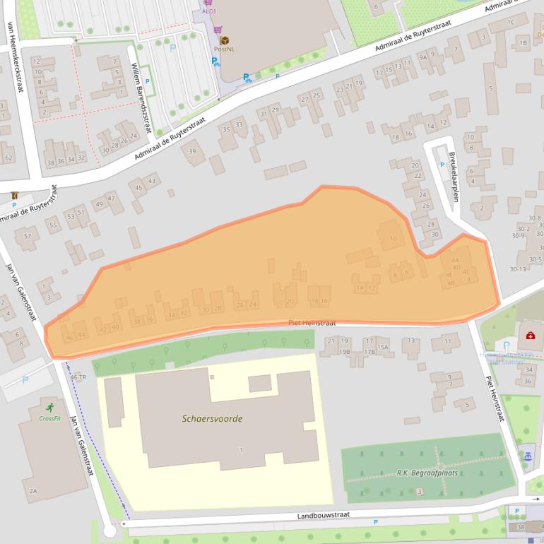 Kaart van postcodegebied 7122VP.