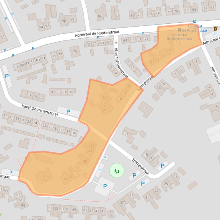 Kaart van postcodegebied 7122VW.
