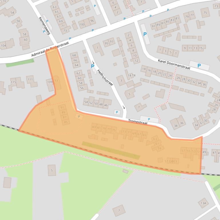 Kaart van postcodegebied 7122VZ.