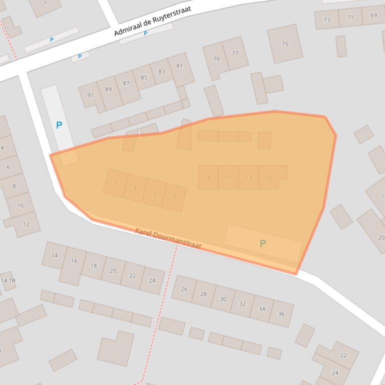 Kaart van postcodegebied 7122WB.