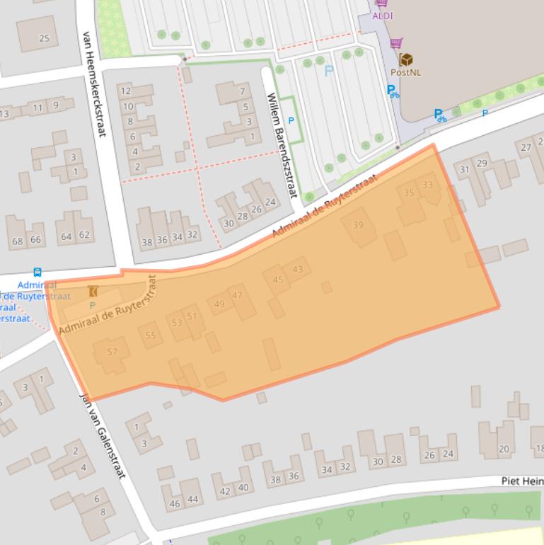 Kaart van postcodegebied 7122WE.