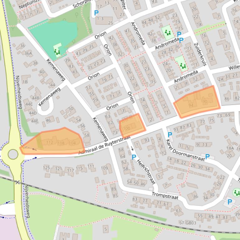 Kaart van postcodegebied 7122WL.