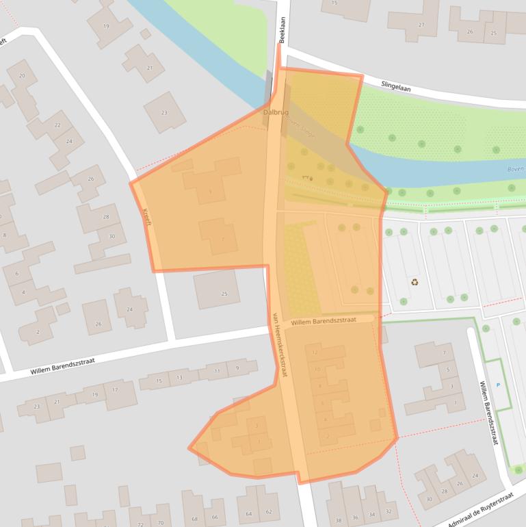 Kaart van postcodegebied 7122WR.