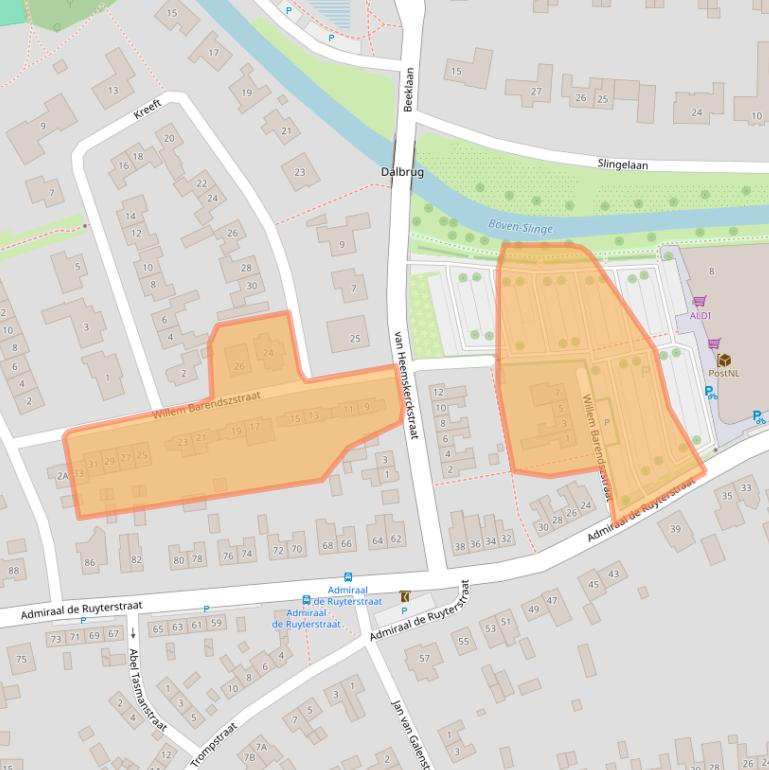 Kaart van postcodegebied 7122WS.