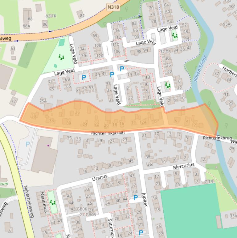 Kaart van postcodegebied 7122ZB.
