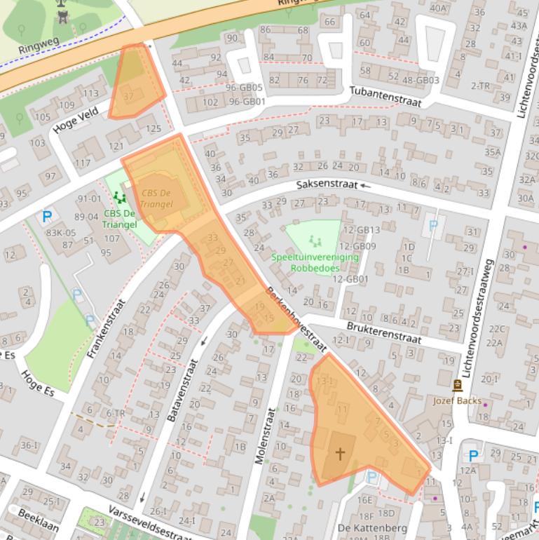 Kaart van postcodegebied 7122ZX.