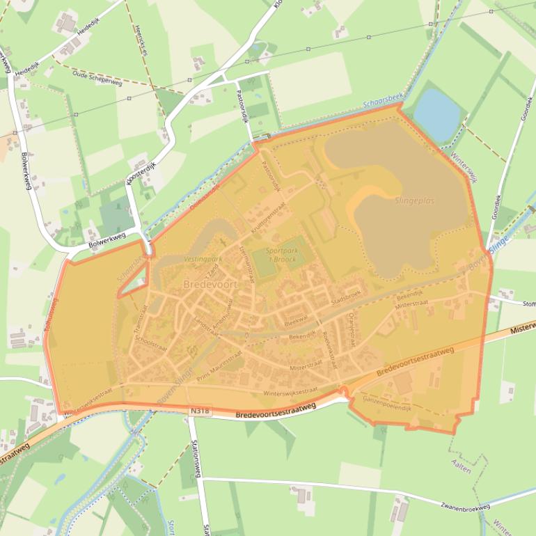 Kaart van postcodegebied 7126.