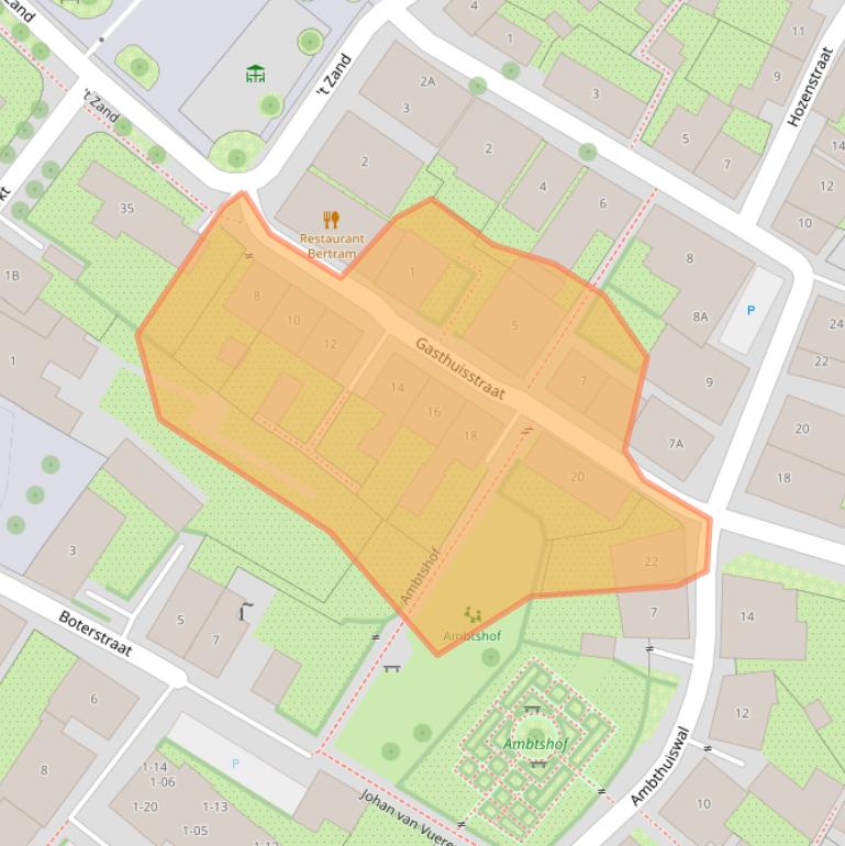Kaart van postcodegebied 7126BD.