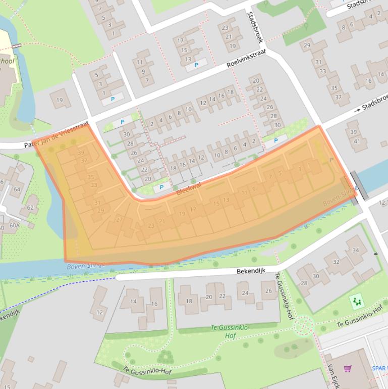 Kaart van postcodegebied 7126BT.