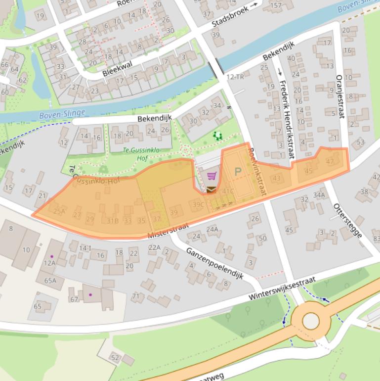 Kaart van postcodegebied 7126CB.