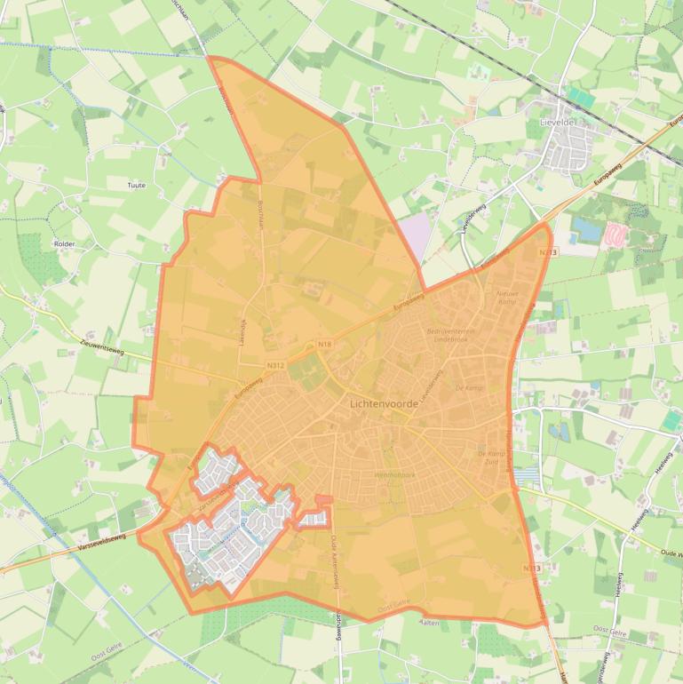 Kaart van postcodegebied 7131.